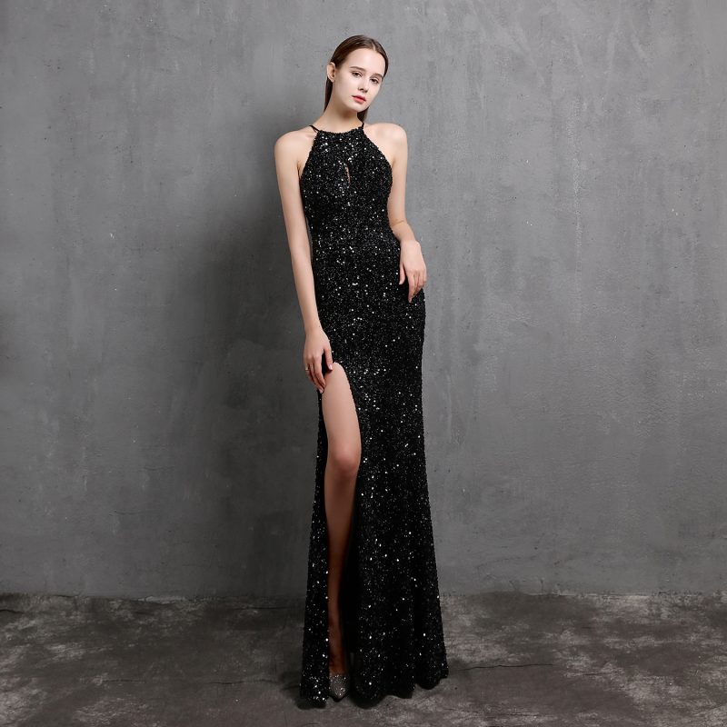 Heavy Craft Colorful Sequin Socialite Gathering Party Evening Dress ...