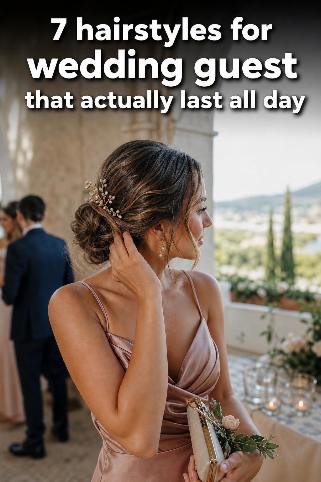 Elegant updo with soft curls, a chic choice of hairstyles for wedding guest at a formal celebration