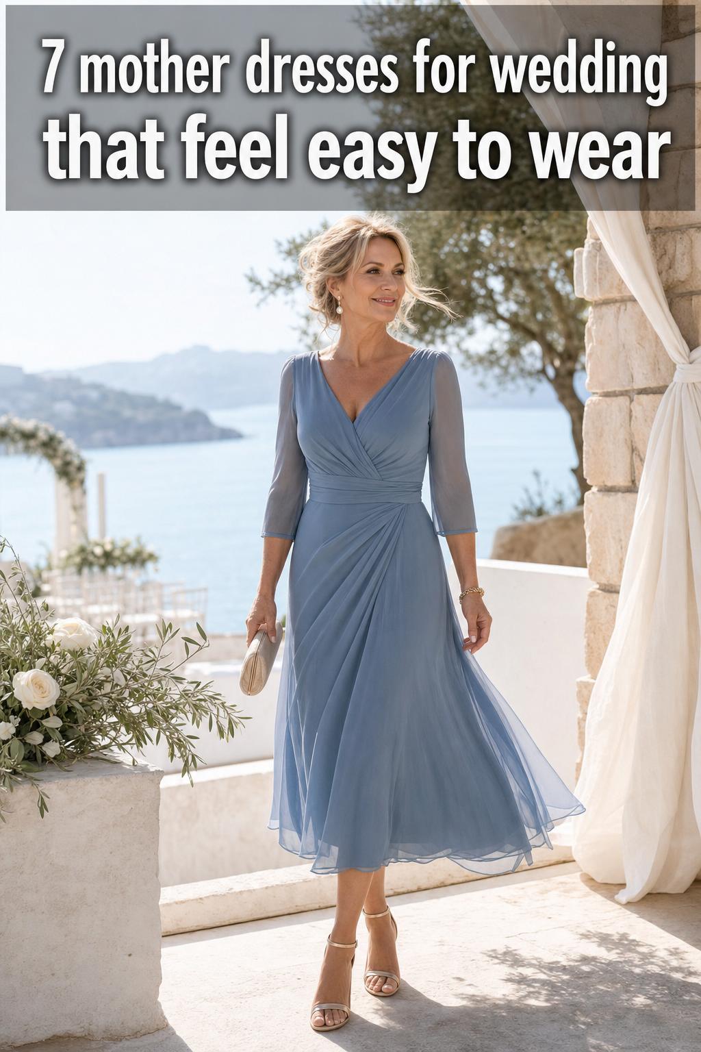 Elegant mother dresses for wedding in a bright bridal boutique, showcasing timeless formal gowns