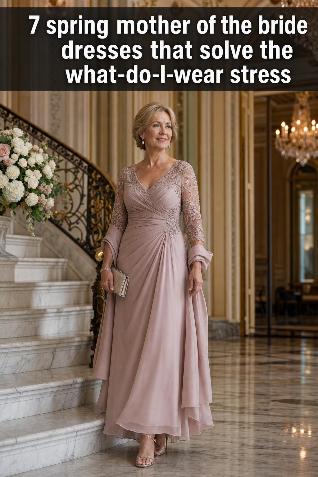 Spring mother of the bride dresses in soft pastel tones, elegant knee-length styles for a garden wedding