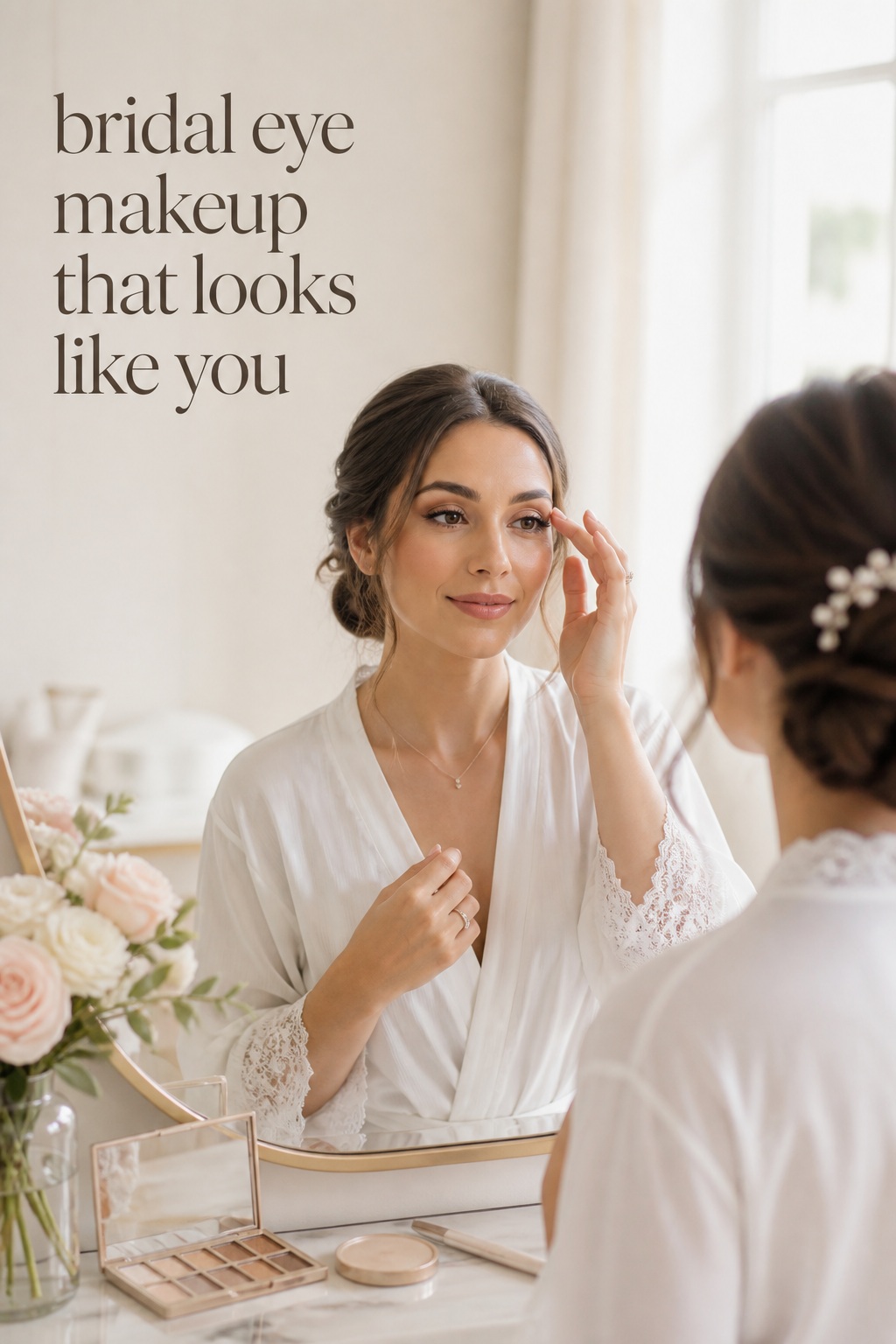 Bridal eye makeup for soft definition during a professional makeup trial
