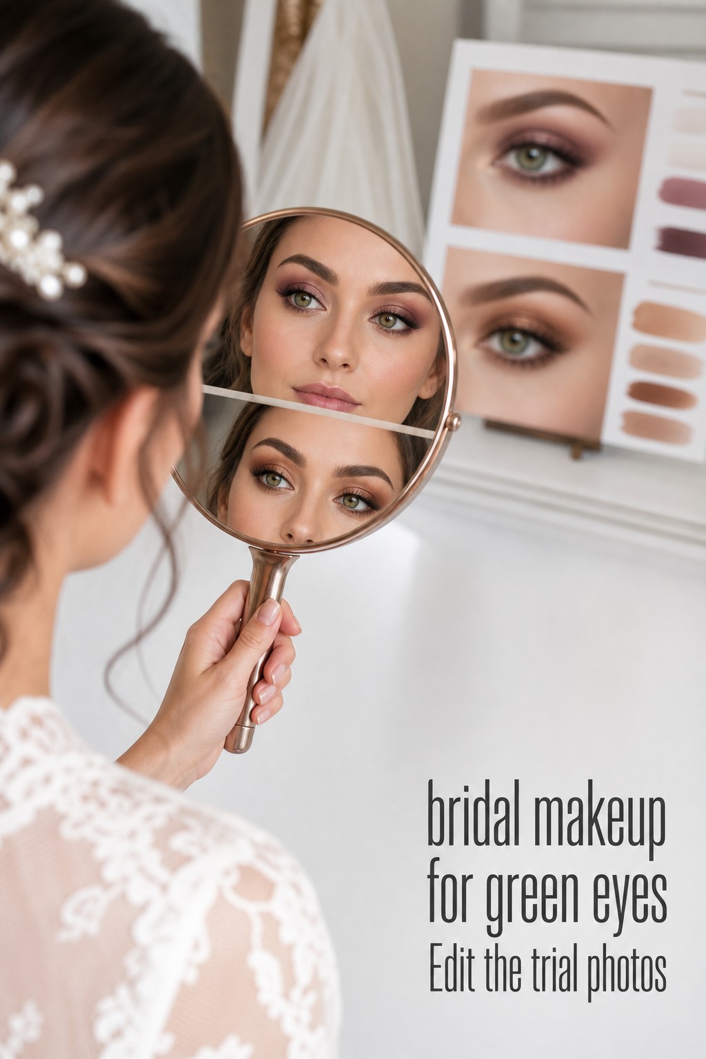 bridal makeup for green eyes touch up kit with rose nude lip color