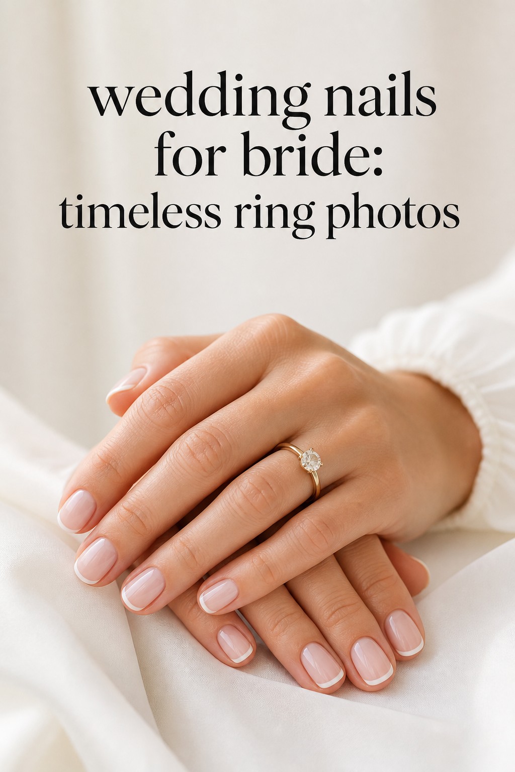 Wedding nails for bride testing a comfortable glossy pink manicure