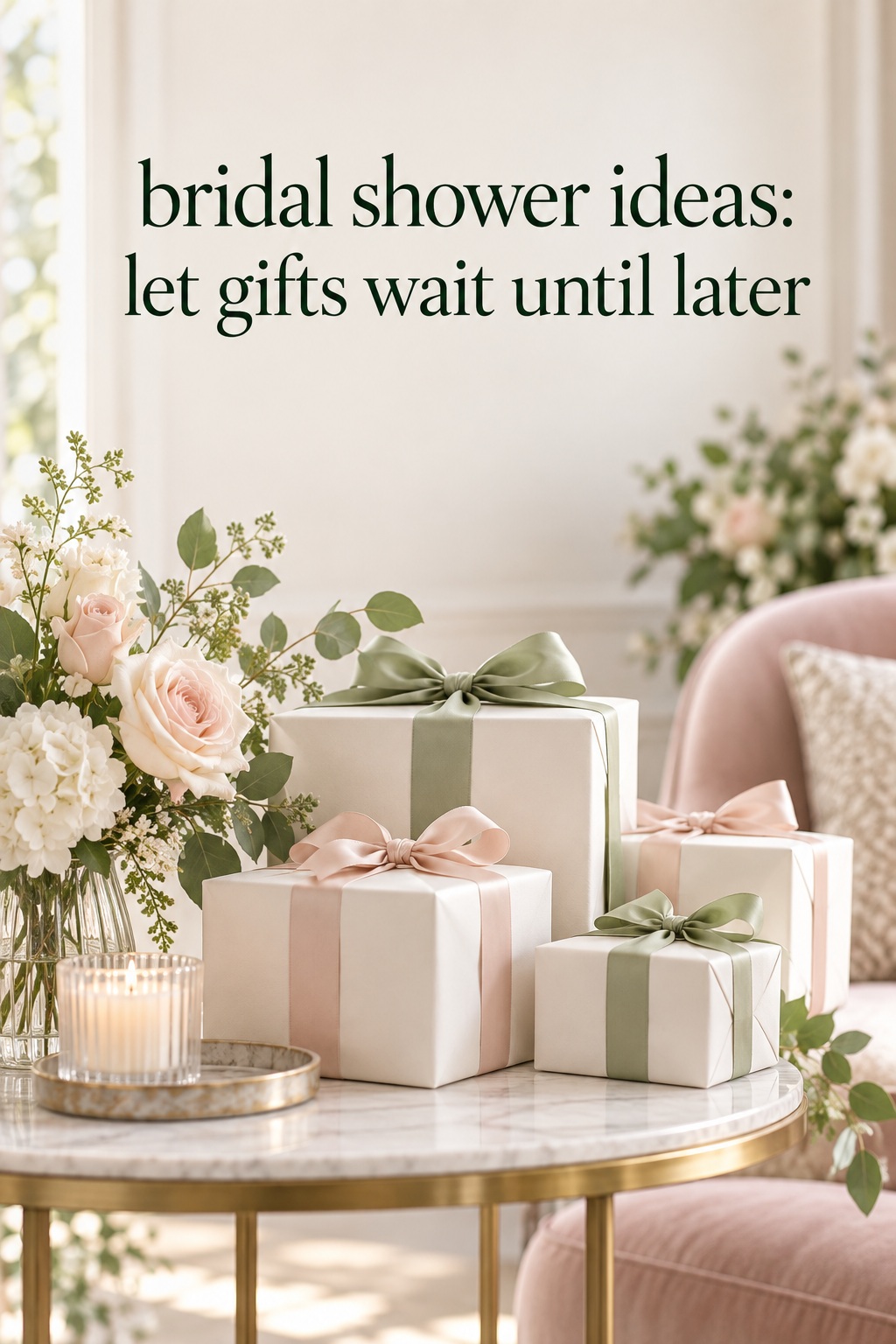 bridal shower ideas with wrapped presents set aside for later