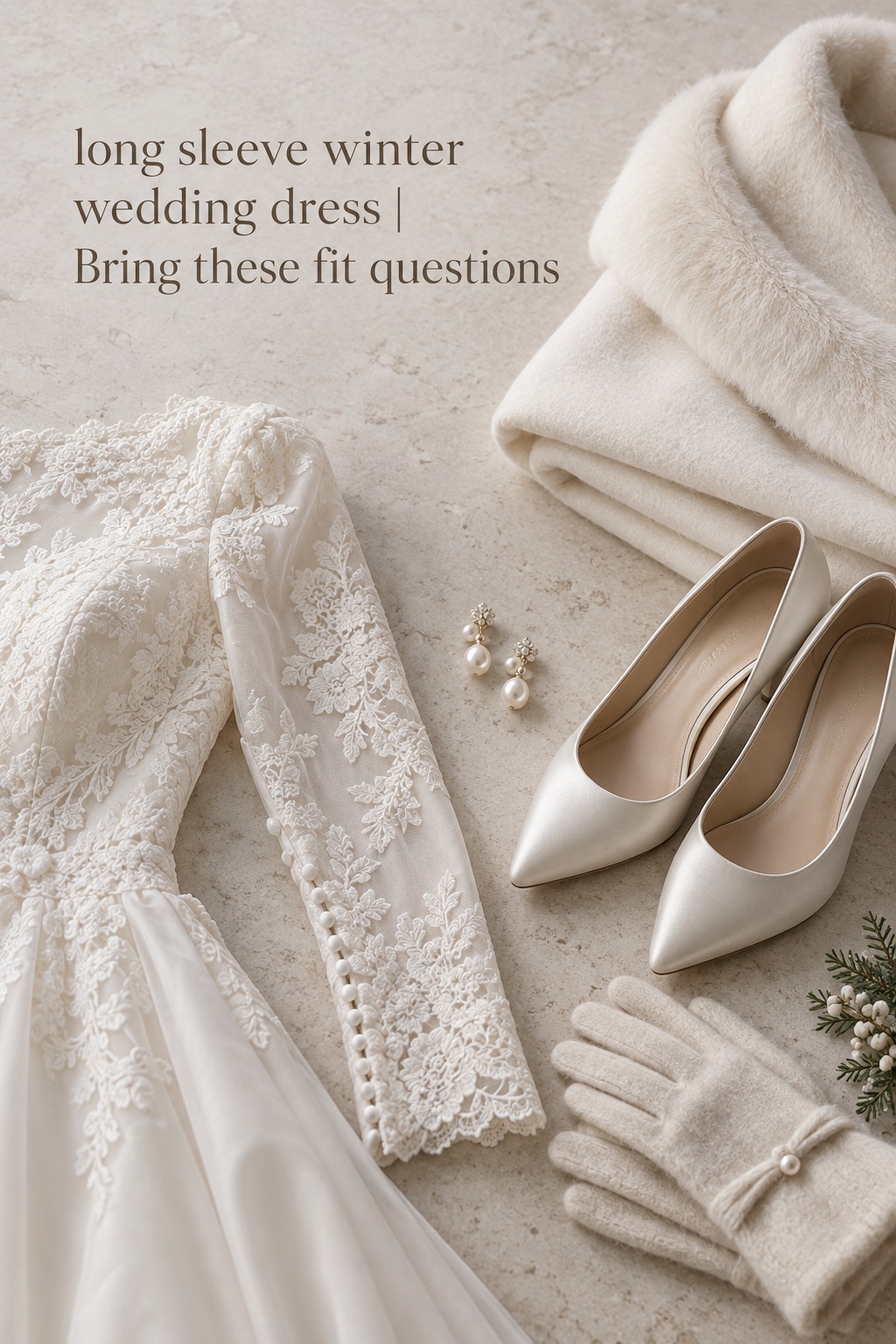 Long sleeve winter wedding dress accessories and bridal cape