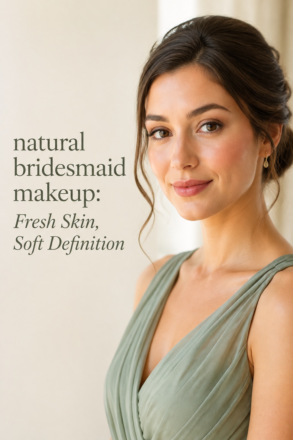 Natural bridesmaid makeup with fresh skin and soft definition