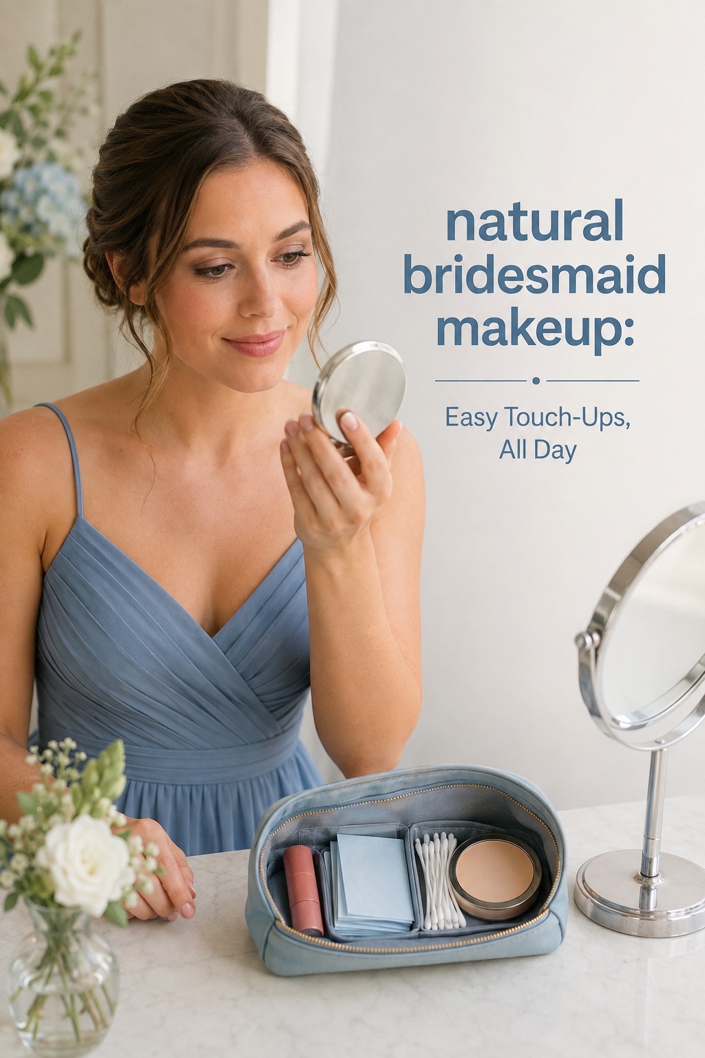 Natural bridesmaid makeup touch-up kit for all day wear