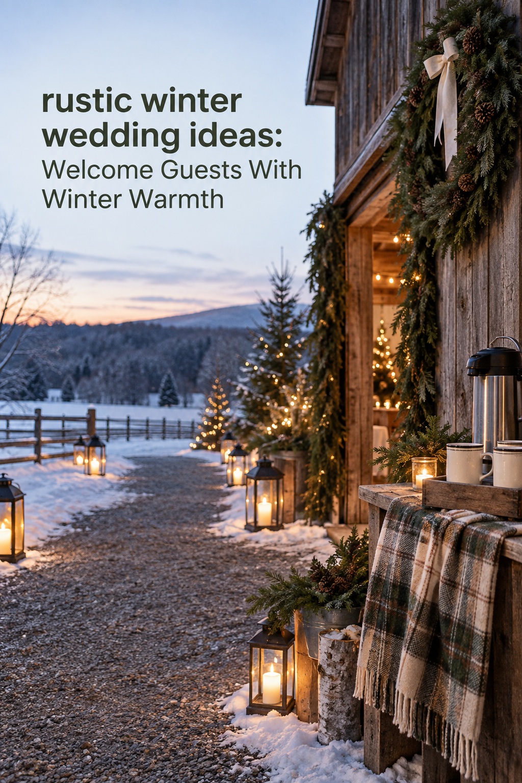 rustic winter wedding ideas for a warm farm wedding welcome