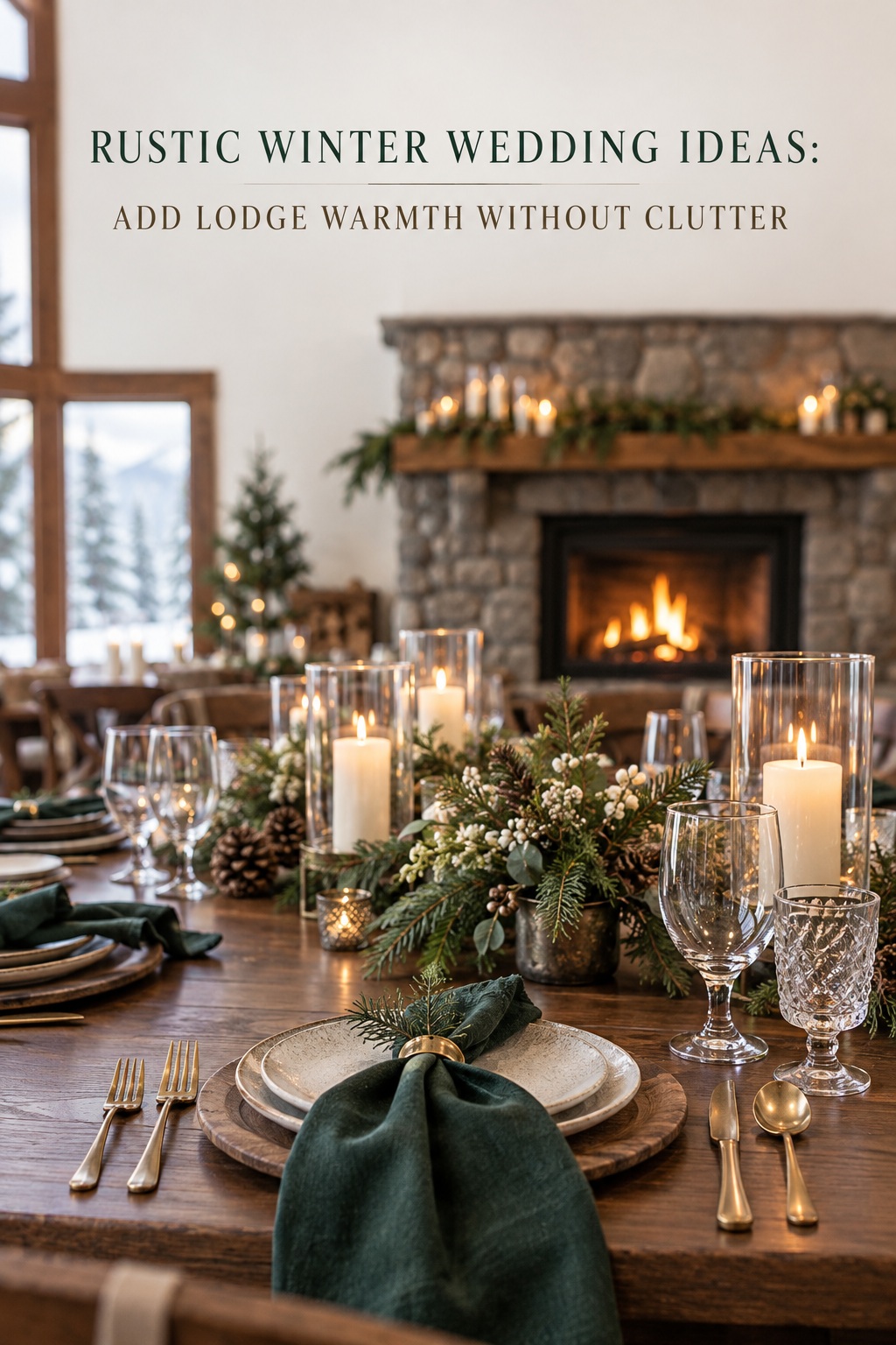 rustic winter wedding ideas for a refined mountain lodge