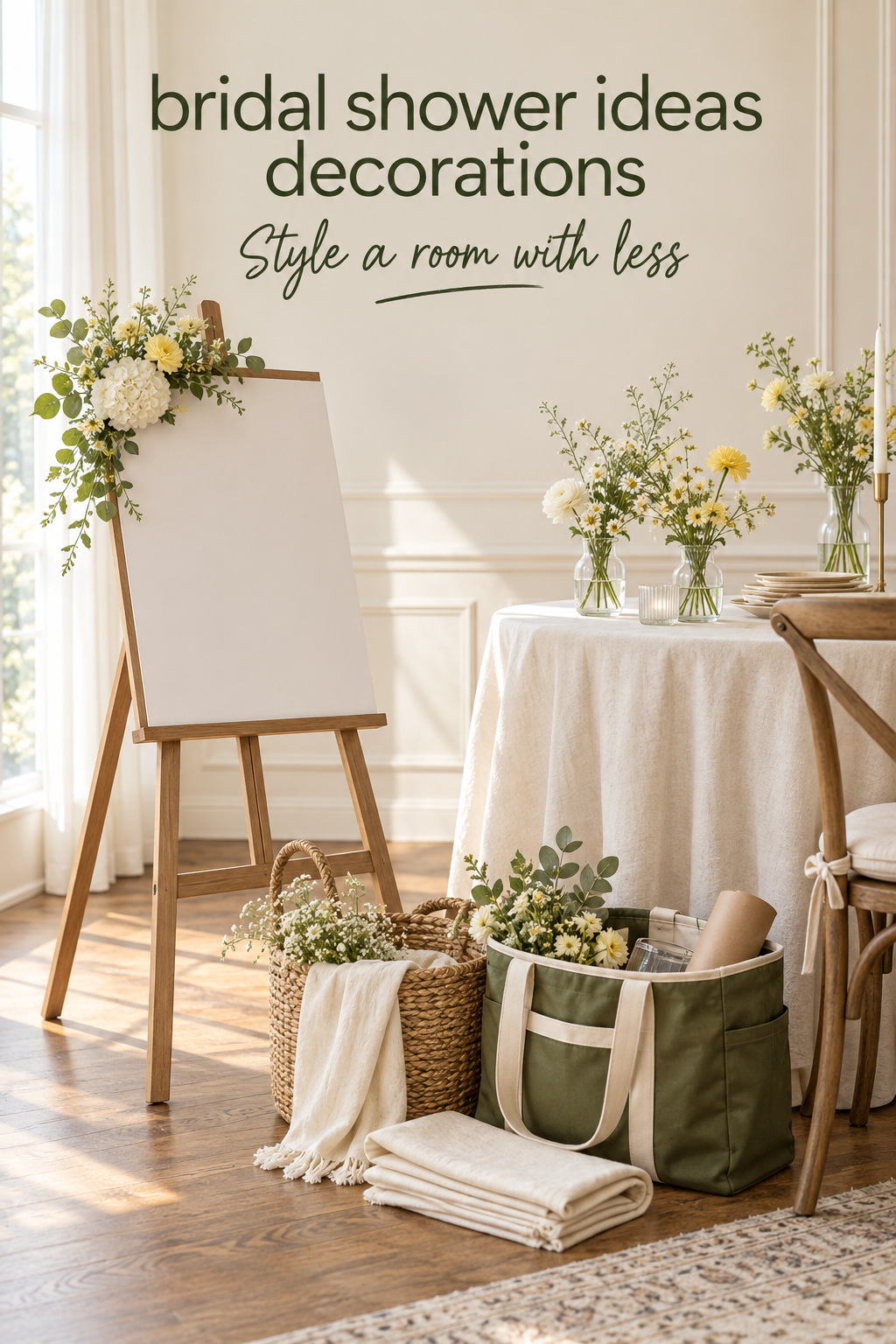 Bridal shower ideas decorations with a comfortable low centerpiece