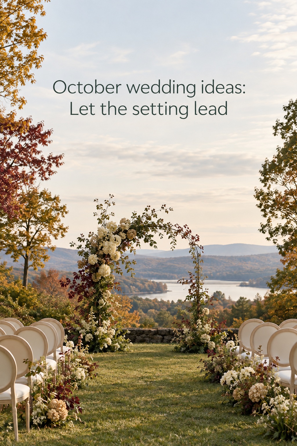 October wedding ideas outdoor foliage ceremony beneath autumn trees