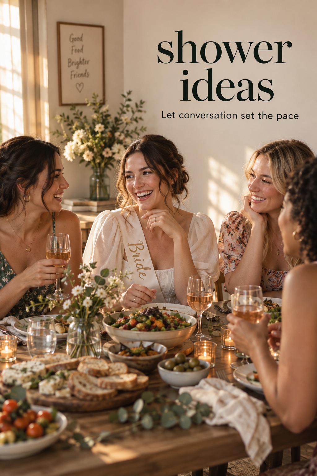shower ideas for an intimate shared supper with warm table details