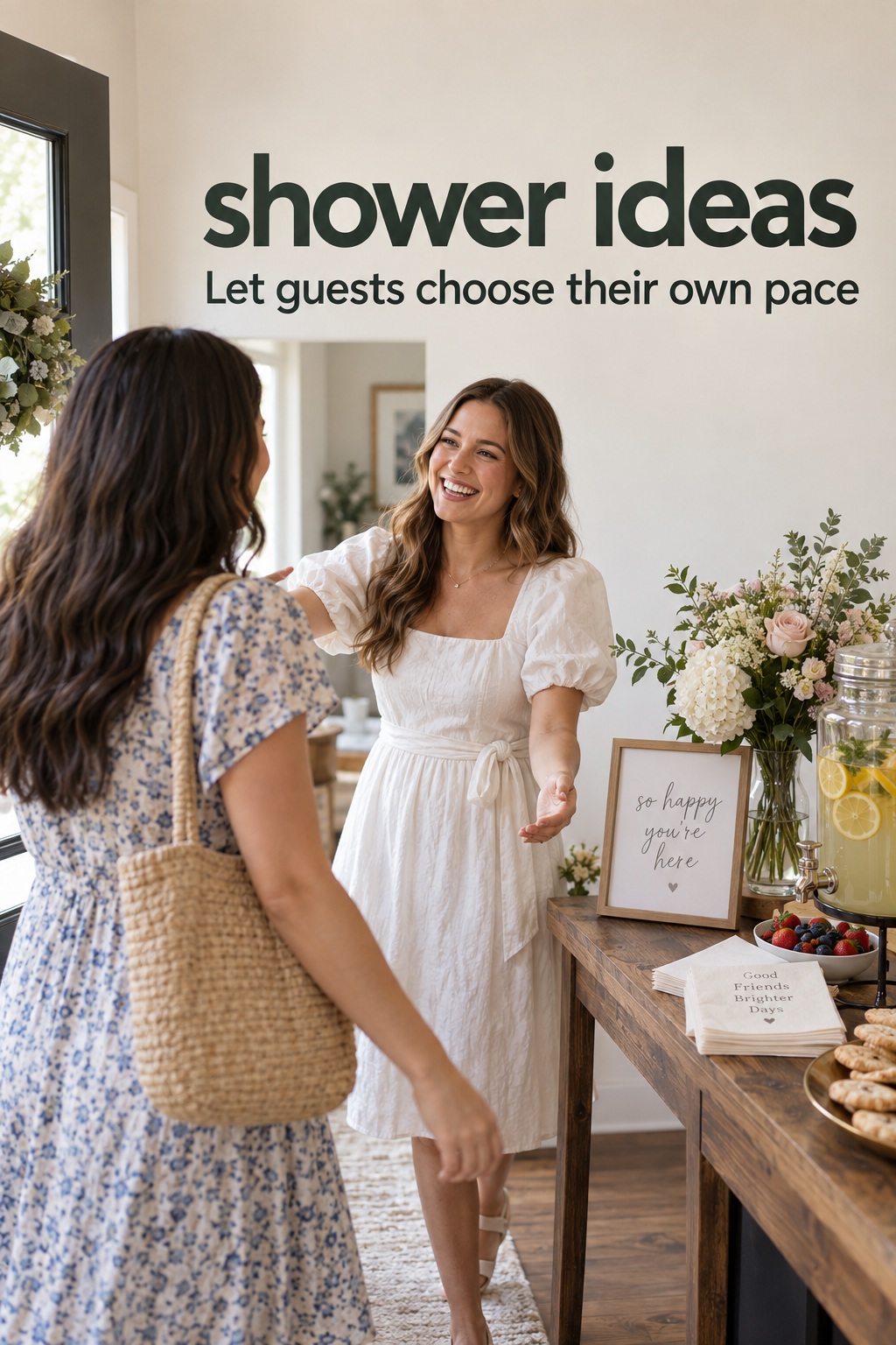 shower ideas for a relaxed open house where guests can choose their pace