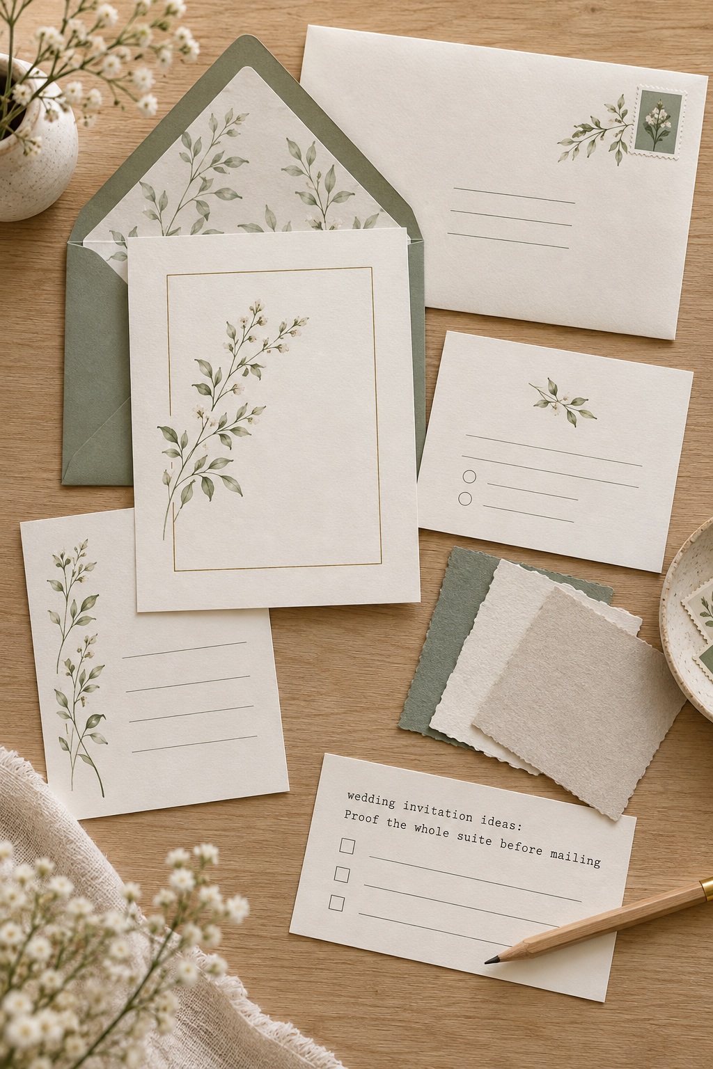 wedding invitation ideas complete proofed suite with reply card and envelope