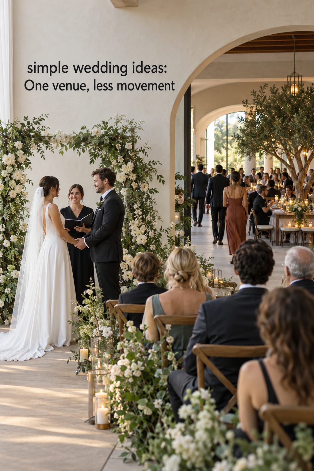 simple wedding ideas with ceremony and dinner in one elegant venue